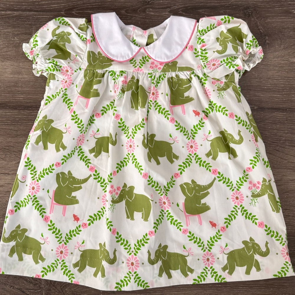🐘 🌺 TBBC EUC HTF OG Highland Park Peanut dress 2T